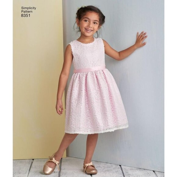 Simplicity Pattern 8351 Girls Sleeveless Dress Sewing Pattern Options Sizes 3-8 - Picture 6 of 9